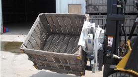 Cascade - Hydraulic Bin Retainer Rotator forklift / lift truck attachment for materials handling
